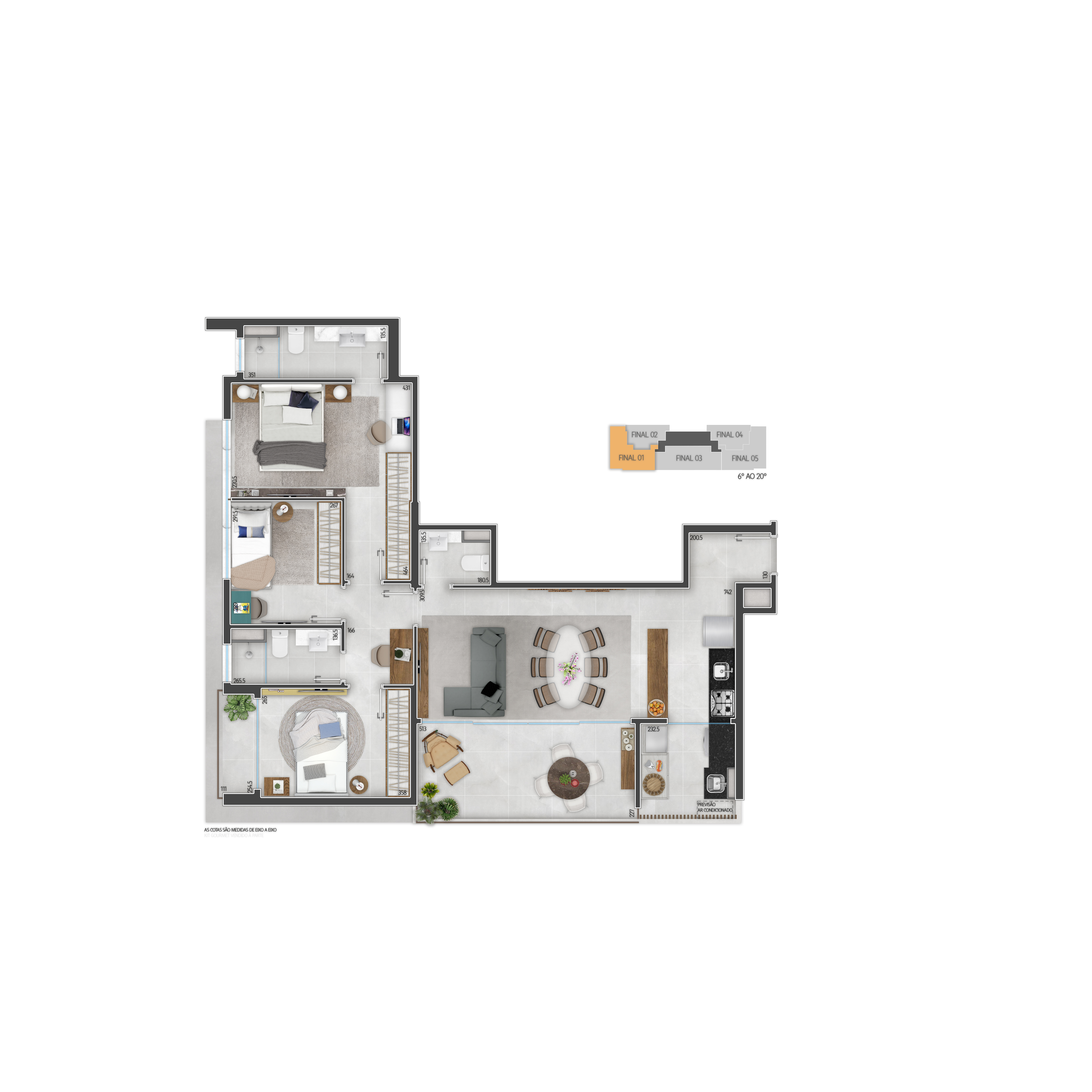 Apartamento Tipo - Finais 01 e 05